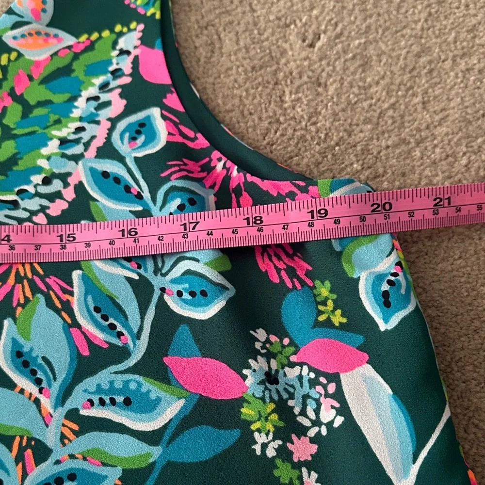 Lilly Pulitzer Tropical Print Tank Top - Green and Pink - Picture 4 of 5